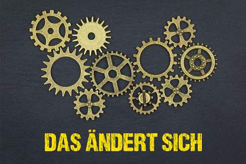 Foto: Zahnräder mit Schriftzug Das ändert sich